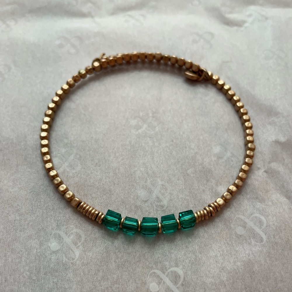 Like New KEEP Collective May Green Rose Gold Wrap Bracelet